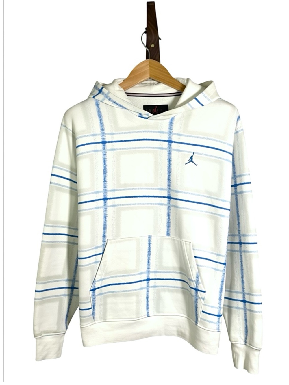 Jordan Essentials Men's Fleece Pullover Hoodie White/Legend Blue - M